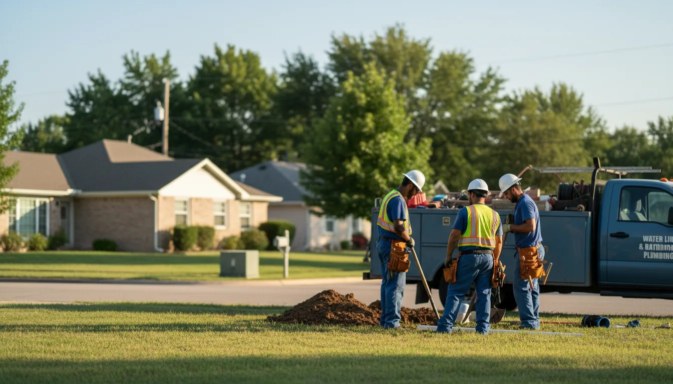 Residential water line and bathroom plumbing service in Rush Springs, OK
